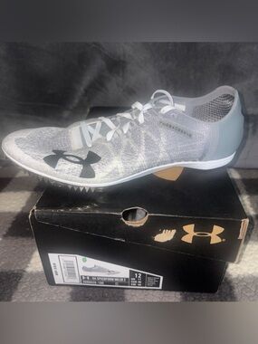 Under Armour U/A Speedform Miler 2 Gray 3000020-100 W/O Spikes Size 12